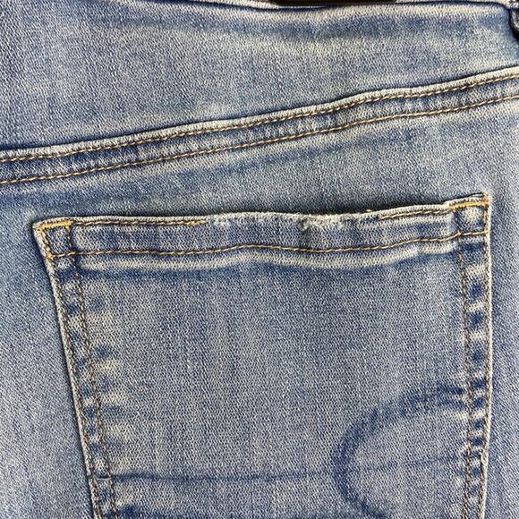 American Eagle Women Light Wash Hi Rise Distressed Skinny Jeans Size 12 - Picture 8 of 9